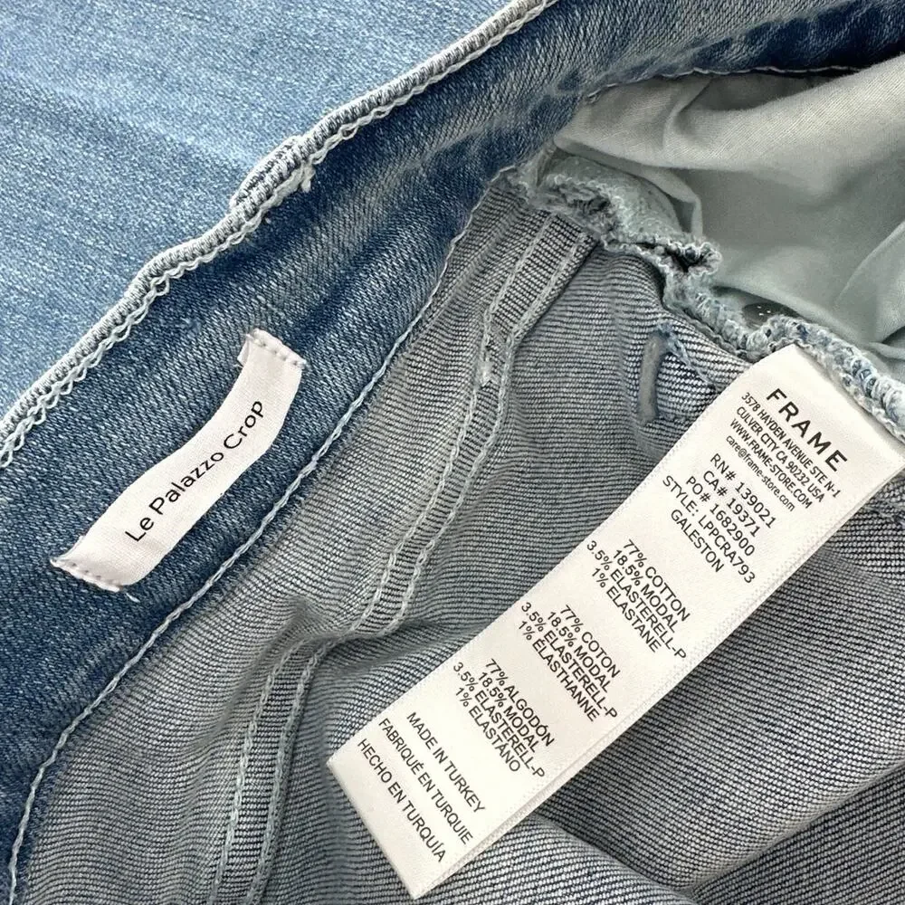 Frame Denim Women's Galeston Le Palazzo Crop Wide Leg Jeans Size 31 - Picture 6 of 10